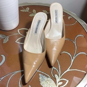 Charles David Camel leather Pointed Mules …